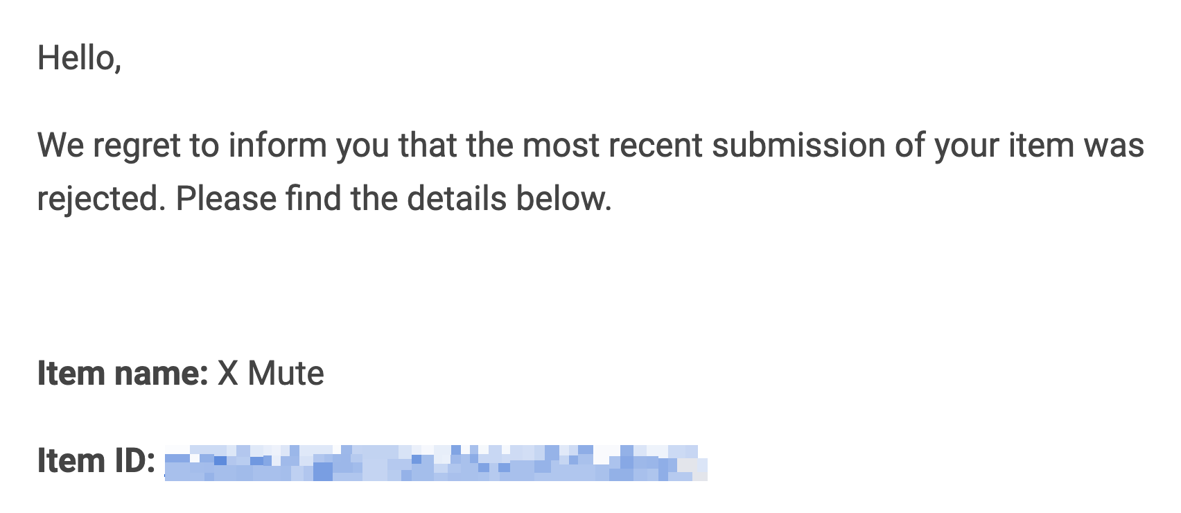 Extension submission got rejected