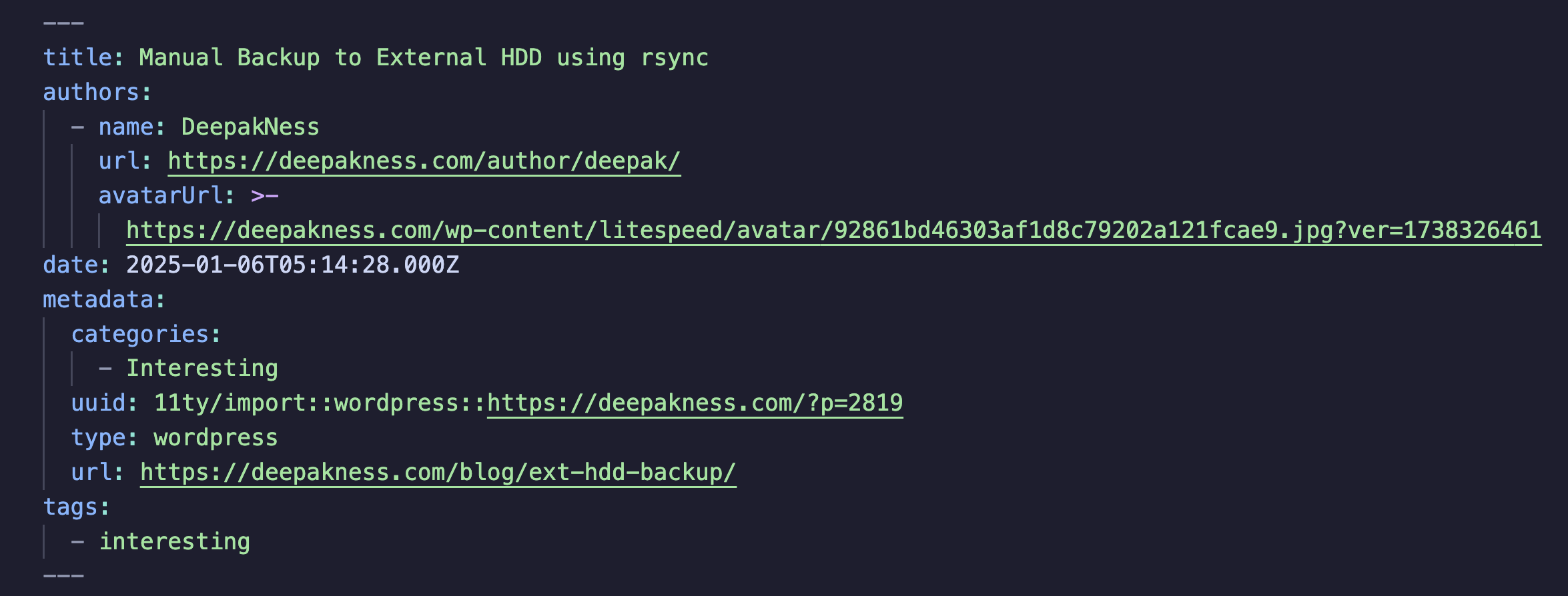 Messy frontmatter of imported WordPress posts