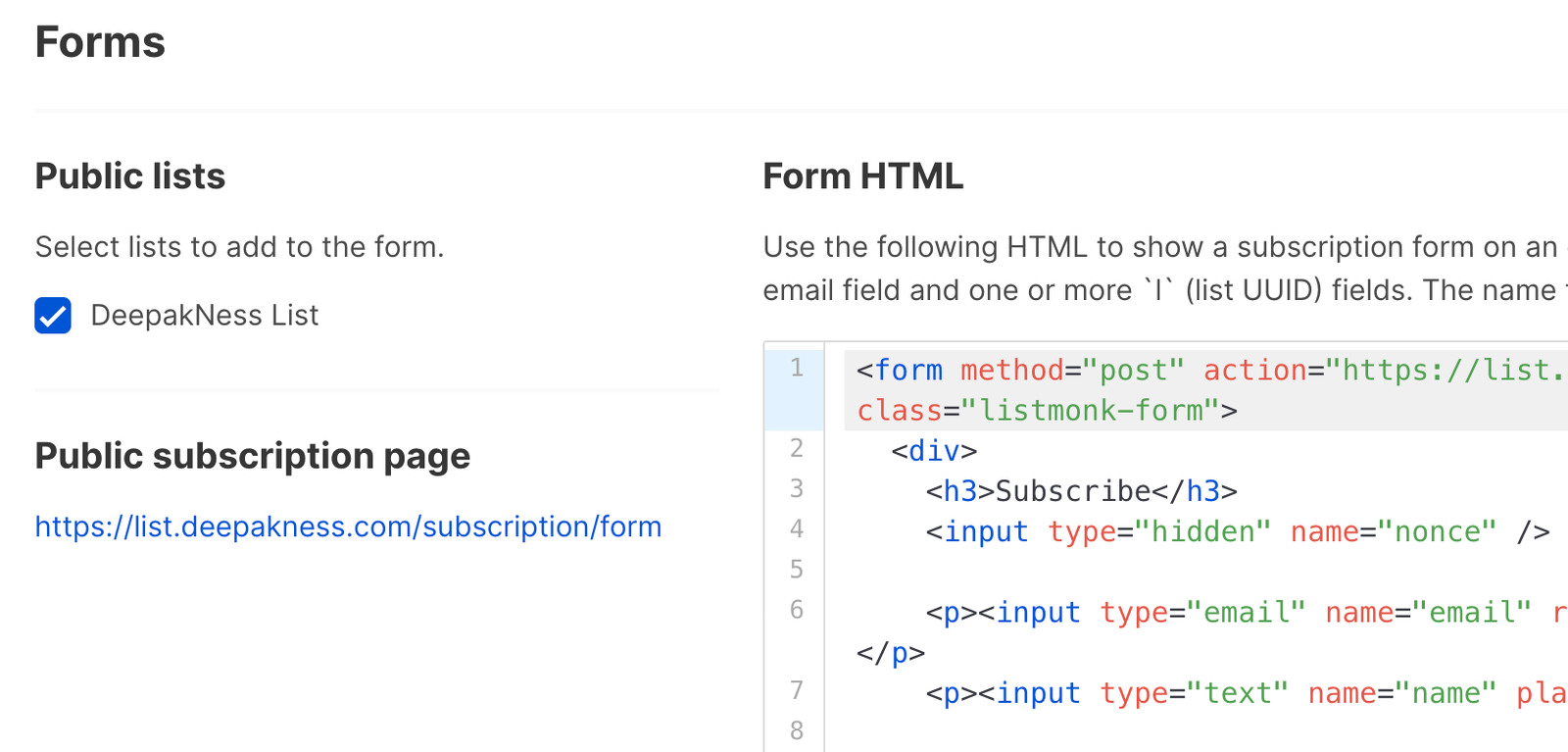 Get the subscription form