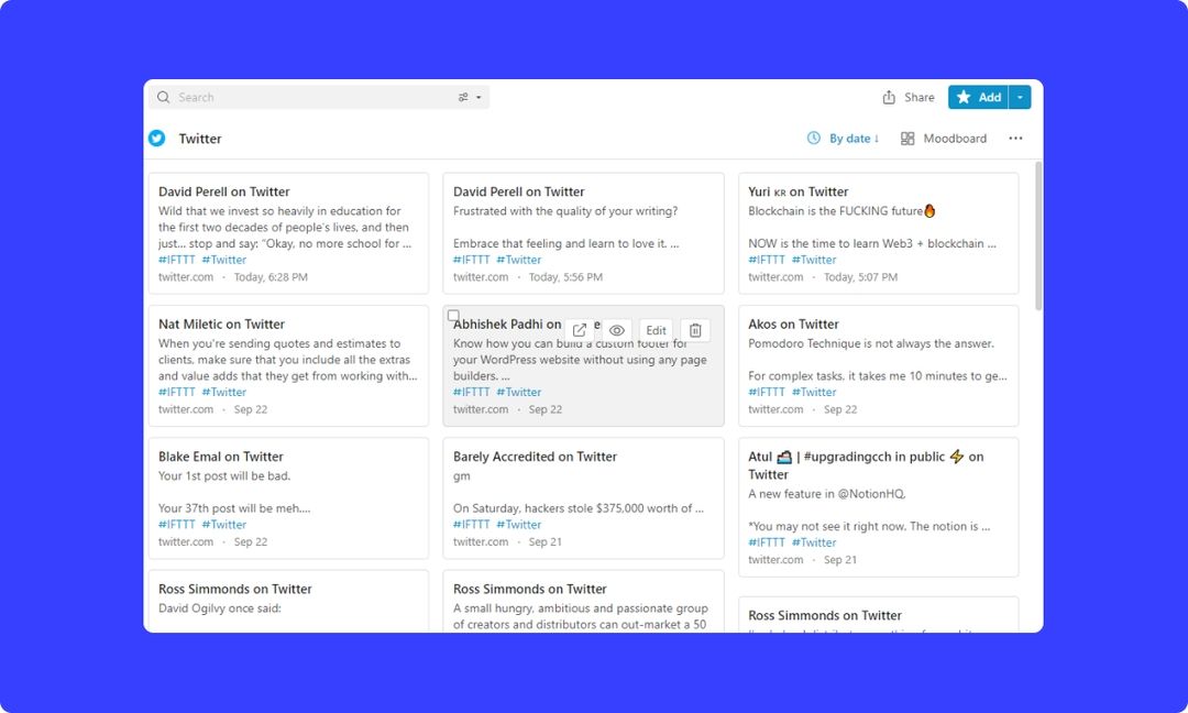 Using Raindrop to Manage Twitter Bookmarks