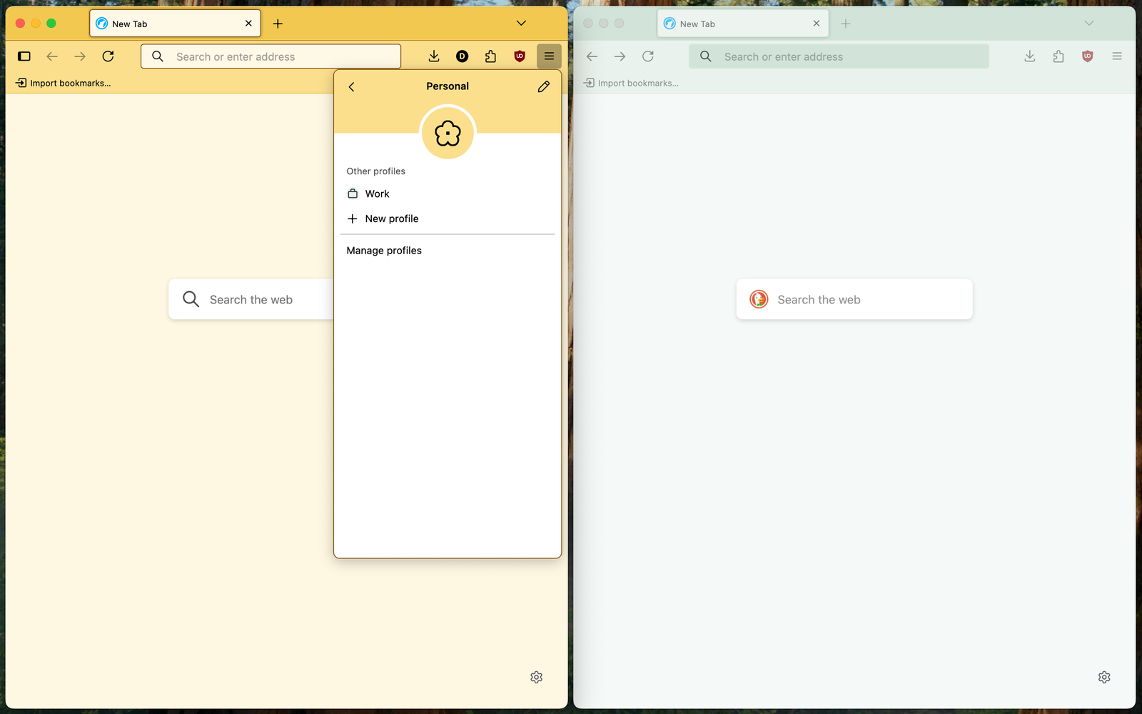 Multiple profiles in LibreWolf browser