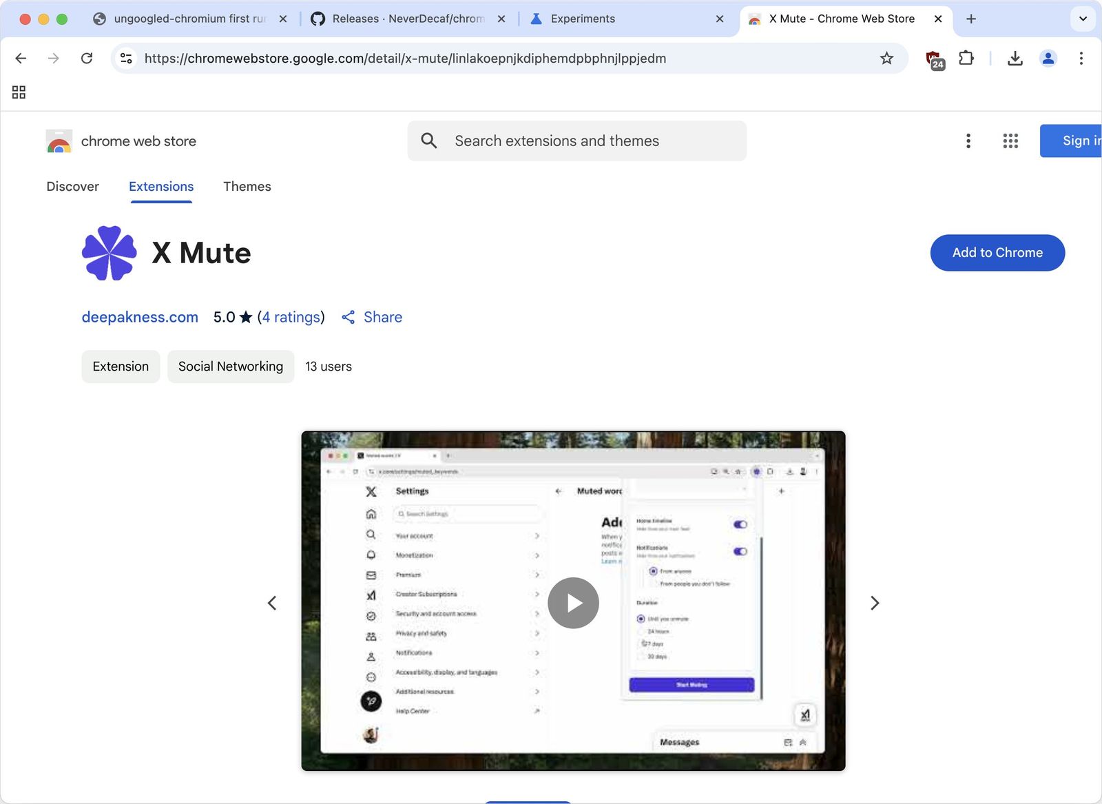 Enabling all Chrome extensions to install