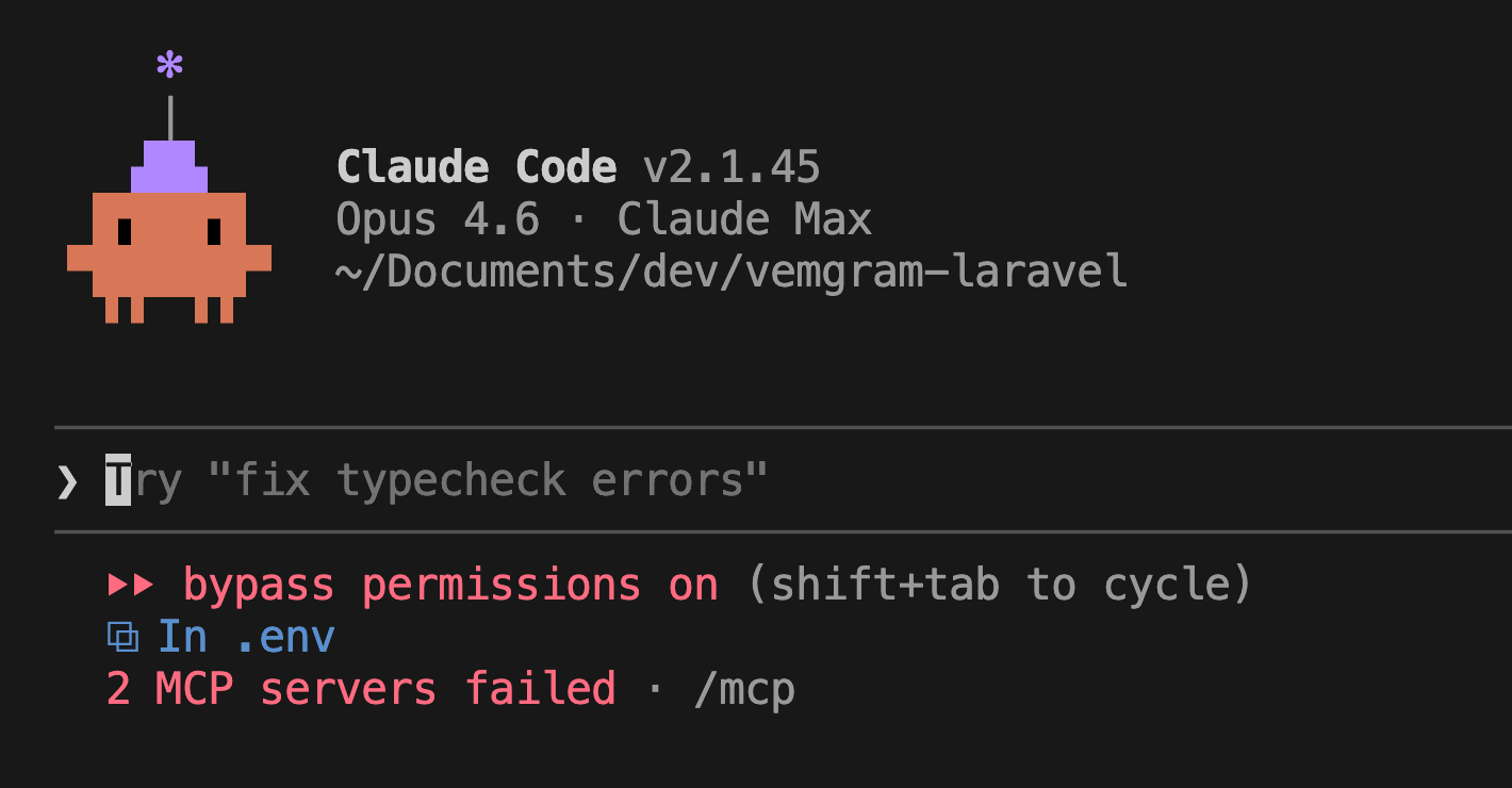 Laravel Boost MCP failing to start in Claude Code