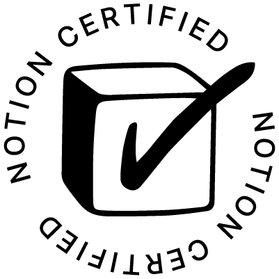 Notion certified badge - black
